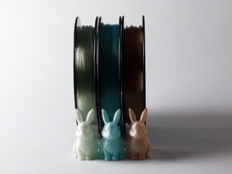 Набор светящегося в темноте PETG пластика Bestfilament 0,5 кг 1,75 мм (синий, жёлтый, зелёный)