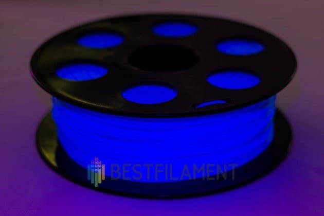 Флуоресцентный PETG пластик Bestfilament для 3D-принтеров, цвет голубой, 0,5 кг (1,75 мм)